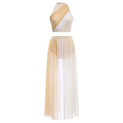 ODASDO Women's Color Block Contemporary Dance Set