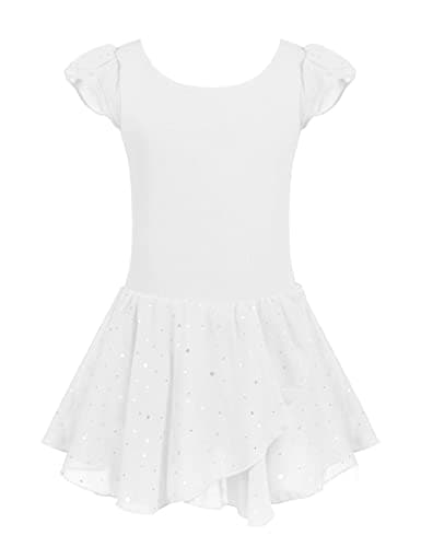 Girls Ballet Dance Dress with Ruffle Sleeves