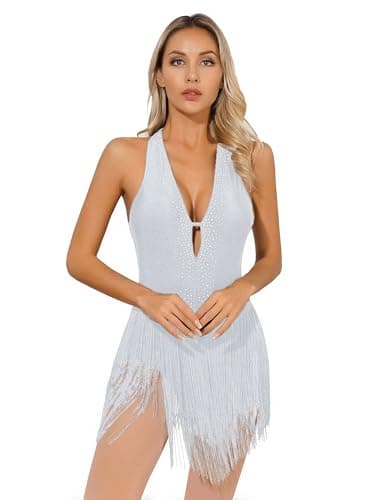 Women's Latin Dance Dress with Backless Design