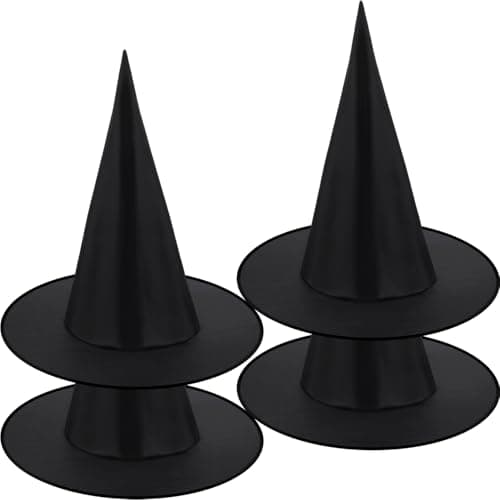 Halloween Witch Hats Costume Accessory (4 Packs) - Black