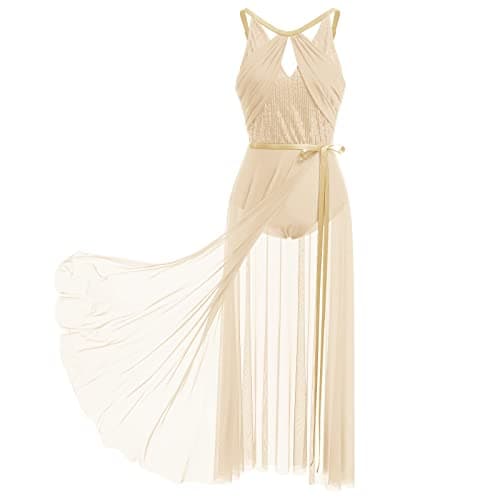 Lyrical Dance Costume for Women - Leotard and Long Wrap Skirt