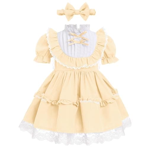 Vintage Ruffle Dress Set for Baby Girls and Toddlers 1-5T