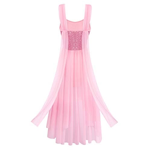 Women's Lyrical Dance Costume with Sequins and High Low Skirt