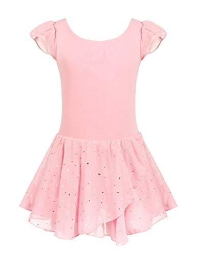 Girls Ballet Dance Dress with Ruffle Sleeves