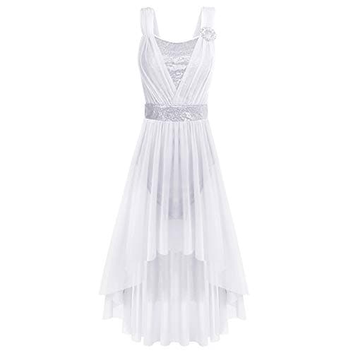 Women's Lyrical Dance Costume with Sequins and High Low Skirt