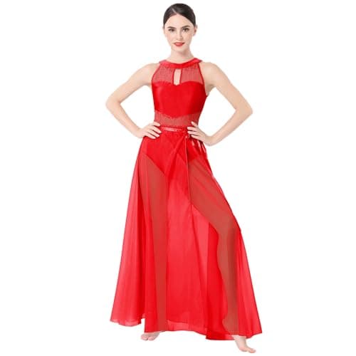 Lyrical Dance Costume for Women - Leotard and Long Wrap Skirt