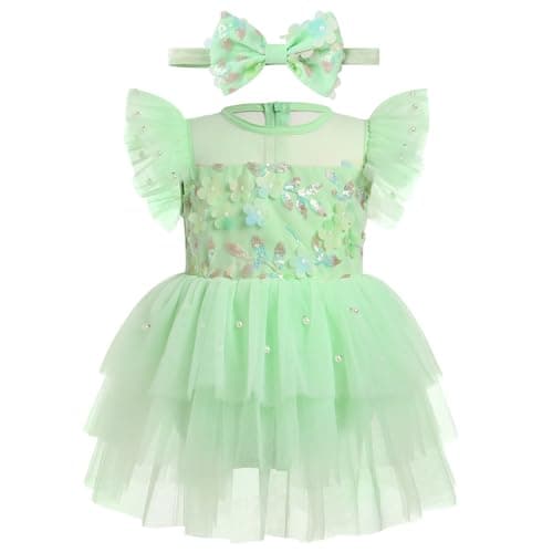 Newborn Baby Girls Princess Tutu Romper Dress with Headband