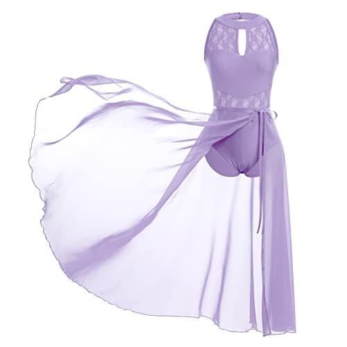 Lyrical Dance Costume for Women - Leotard and Long Wrap Skirt