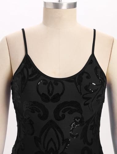 Sparkly Sequin Fringe Bodysuit for Women who Dance Latin Jazz and Samba
