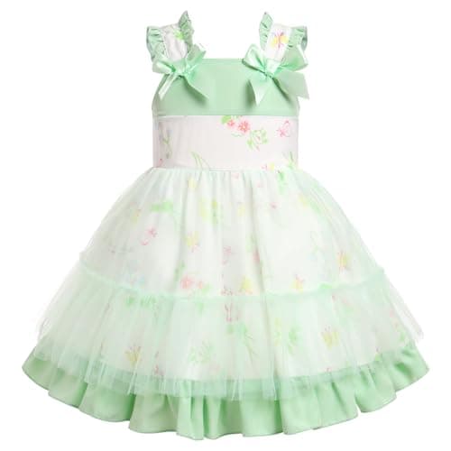 Love Heart Strawberry Bunny Printed Princess Party Dress for Toddlers and Kids