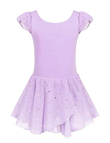 Girls Ballet Dance Dress with Ruffle Sleeves