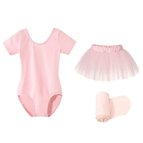 Girls Ballet Leotard Outfit with Skirt and Tights (Toddler to Big Kid)