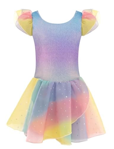 Girls Ballet Dance Dress with Ruffle Sleeves