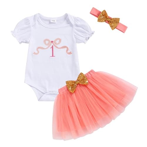 GRNSHTS Baby Girl First Birthday Tutu Smash Cake Outfit