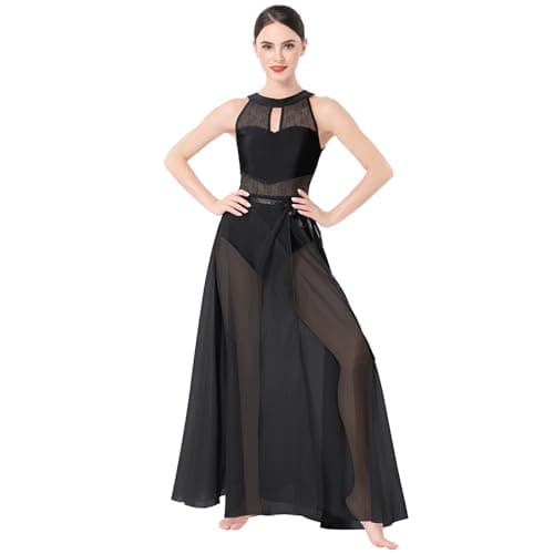 Lyrical Dance Costume for Women - Leotard and Long Wrap Skirt