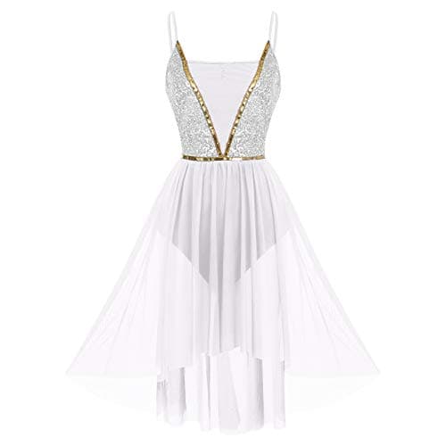 Sparkly Spaghetti Strap High Low Dance Dress for Women