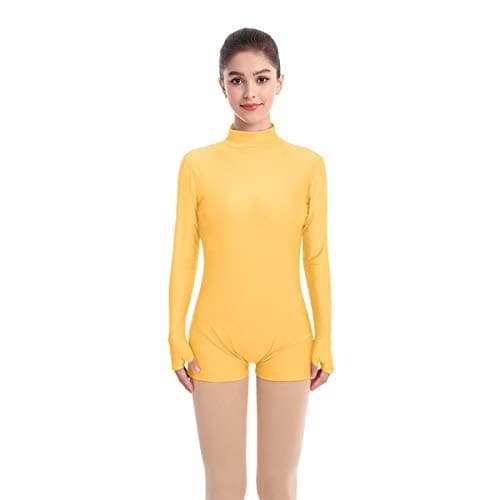 Women's Mock Neck Long Sleeve Dance Leotard for Gymnastics and Ballet