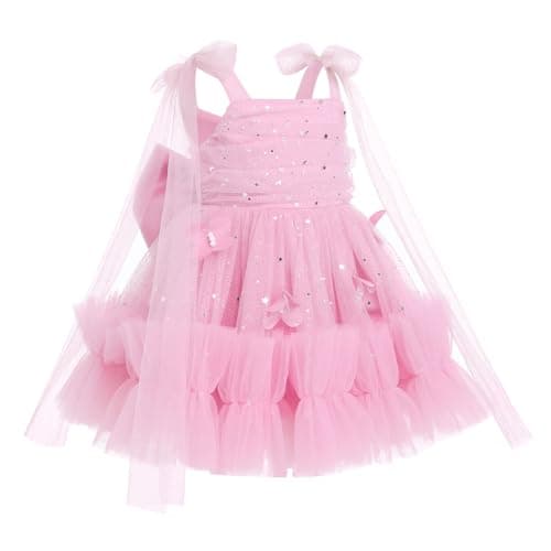 Toddler Girls Butterfly Dress for Birthday Party and Special Occasions