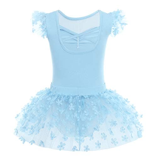 ODASDO Girls' Two-Piece Ballet Dress and Tutu Set for Ages 3-10