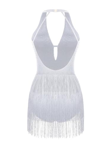 Women's Latin Dance Dress with Backless Design