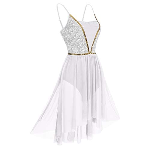 Sparkly Spaghetti Strap High Low Dance Dress for Women
