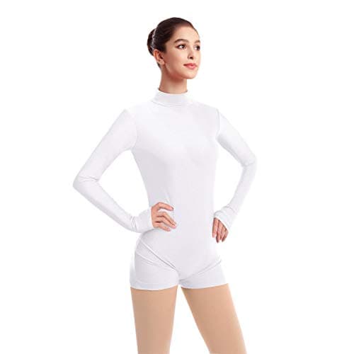 Women's Mock Neck Long Sleeve Dance Leotard for Gymnastics and Ballet