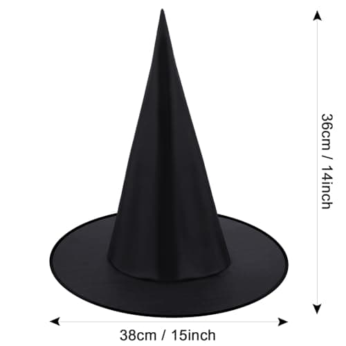 Halloween Witch Hats Costume Accessory (4 Packs) - Black