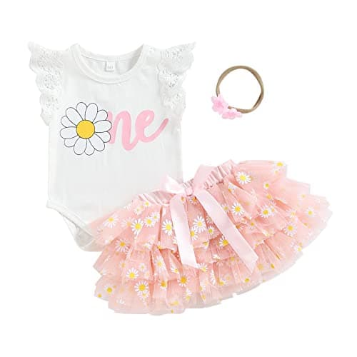 Biayxms Baby Girl First Birthday Outfit with Tutu Skirts and Headband