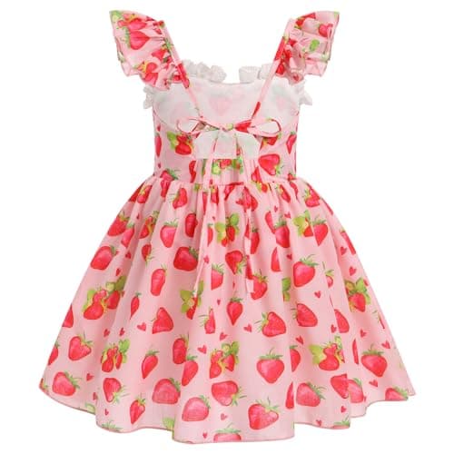 Toddler Girls Summer Printed Dress with Headband 2pc Set
