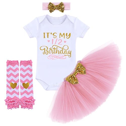 ODASDO Princess Tutu Skirt Cake Smash Set 4pcs Party Clothes