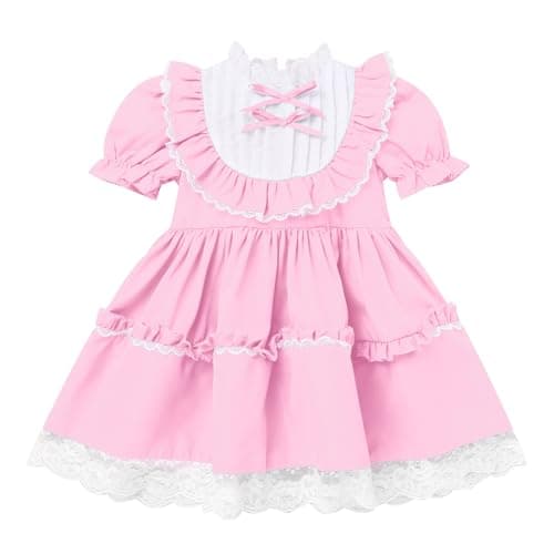 Vintage Ruffle Dress Set for Baby Girls and Toddlers 1-5T
