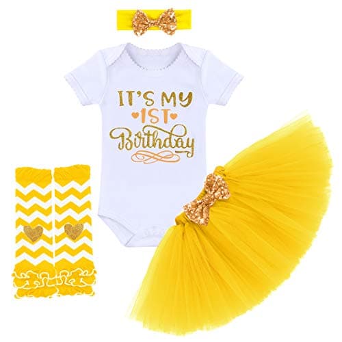 ODASDO Princess Tutu Skirt Cake Smash Set 4pcs Party Clothes
