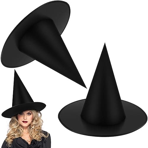 Black Halloween Witch Hat Set for Party Decorations