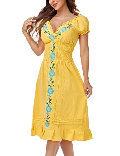 Mexican Embroidered Casual Dress for Women