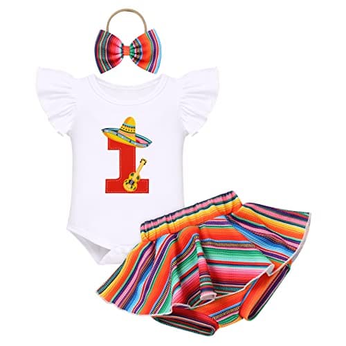 FYMNSI Baby Girls' First Birthday Sunflower Romper & Tutu shorts + Headband for Cake Smash Photo Props