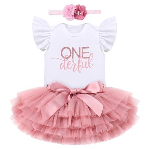 ODASDO Baby Girl 1st Birthday Cake Smash Outfit