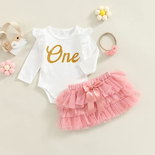 Biayxms Baby Girl First Birthday Outfit with Tutu Skirts and Headband