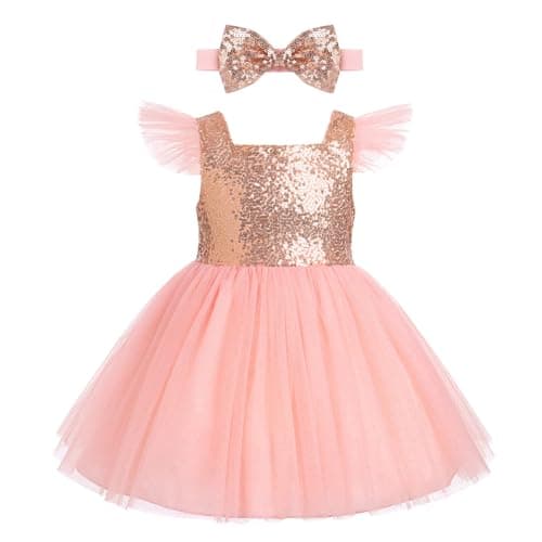 Baby Girl Flower Petal Rainbow Tutu Princess Dress