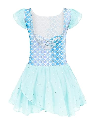 Girls Ballet Dance Dress with Ruffle Sleeves