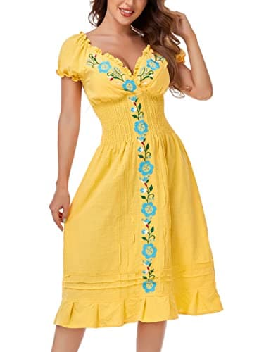 Mexican Embroidered Casual Dress for Women
