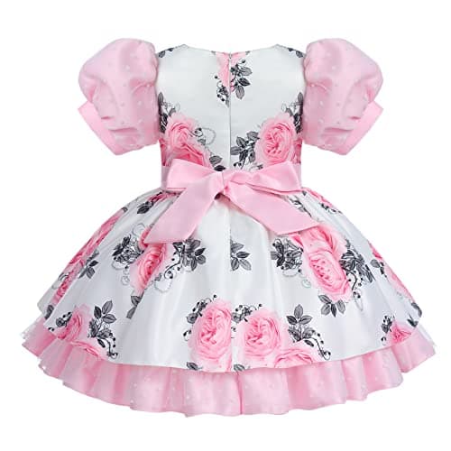 Baby Girl Flower Petal Rainbow Tutu Princess Dress