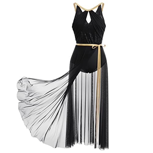Lyrical Dance Costume for Women - Leotard and Long Wrap Skirt