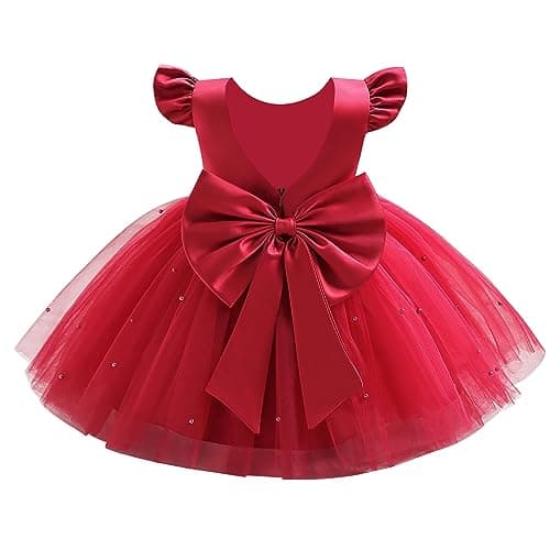 Baby Girls Satin Bowknot Princess Tutu Dress