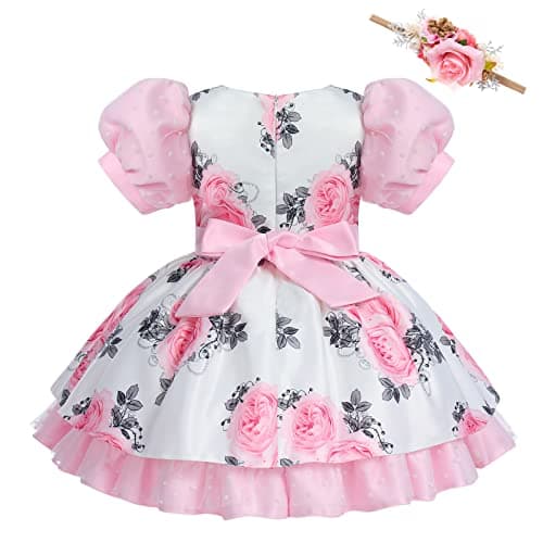 Baby Girl Flower Petal Rainbow Tutu Princess Dress