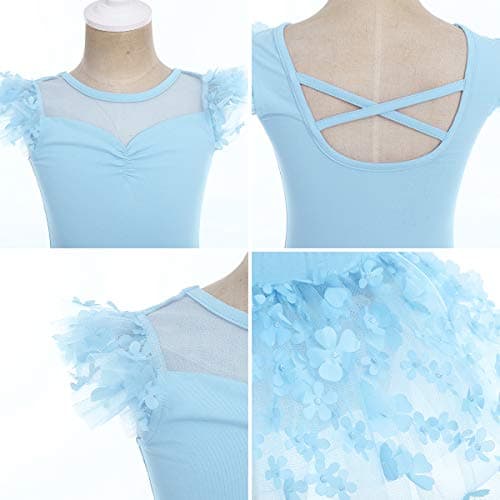 ODASDO Girls' Two-Piece Ballet Dress and Tutu Set for Ages 3-10