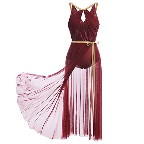 Lyrical Dance Costume for Women - Leotard and Long Wrap Skirt
