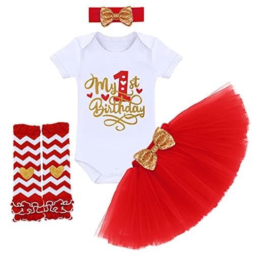 ODASDO Princess Tutu Skirt Cake Smash Set 4pcs Party Clothes
