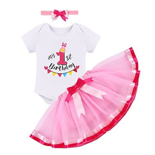 Baby Girl Toddler Kids Birthday Party Cake Smash Tutu Set 3 pcs