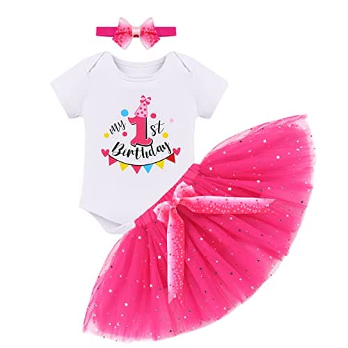 Baby Girl Toddler Kids Birthday Party Cake Smash Tutu Set 3 pcs
