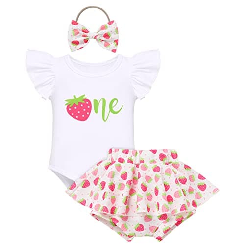 FYMNSI Baby Girls' First Birthday Sunflower Romper & Tutu shorts + Headband for Cake Smash Photo Props